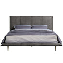 Metis Queen Bed, Gray Top Grain Leather Acme