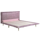 Metis Queen Bed, Pink Top Grain Leather Acme