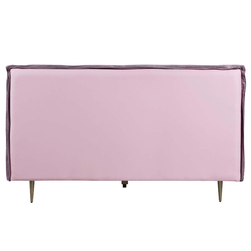 Metis Queen Bed, Pink Top Grain Leather Acme