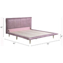Metis Queen Bed, Pink Top Grain Leather Acme