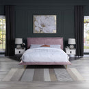 Metis Queen Bed, Pink Top Grain Leather Acme