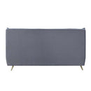 Doris King Bed, Gray Top Grain Leather Acme