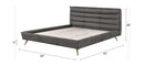 Doris King Bed, Gray Top Grain Leather Acme