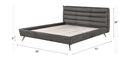 Doris Queen Bed, Gray Top Grain Leather Acme