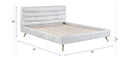 Doris King Bed, Vintage White Top Grain Leather Acme