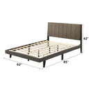 Valdemar Queen Bed, Brown Fabric & Weathered Gray Finish Acme