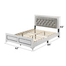 Casilda Queen Bed w/Led, Gray Faux Leather & White Finish Acme