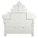 Vanaheim King Bed, Beige Faux Leather & Antique White Finish Acme