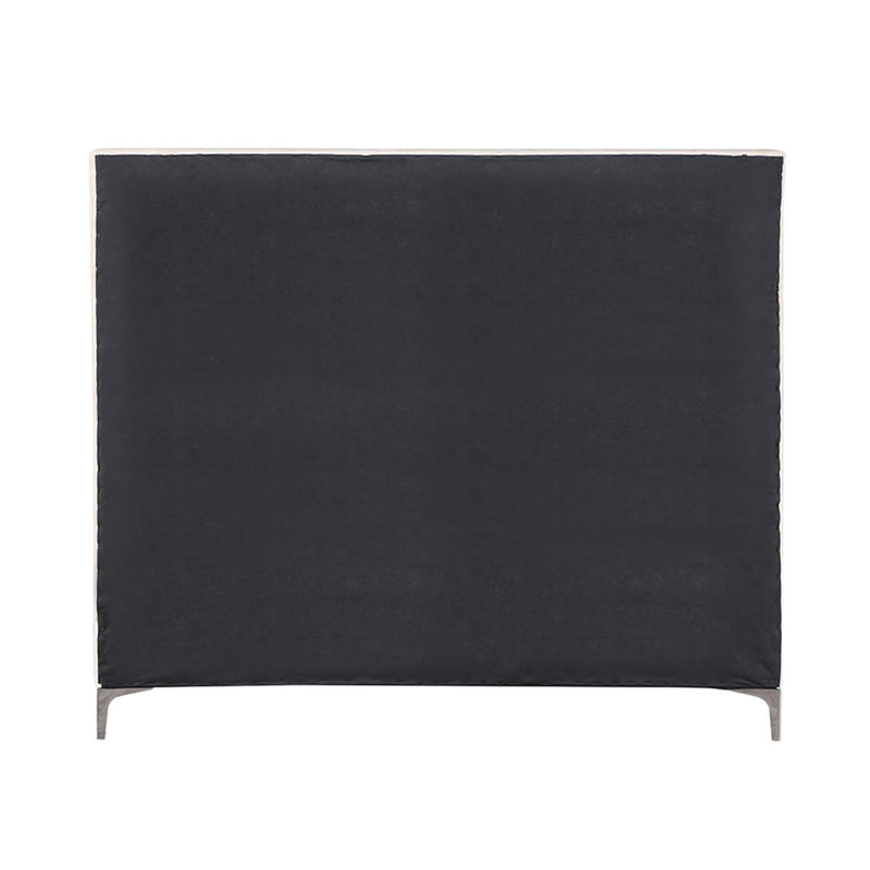 Faiz Queen Bed, Beige Velvet Acme