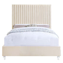 Edzia King Bed, Beige Velvet Acme