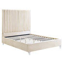 Edzia Queen Bed, Beige Velvet Acme