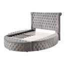 Gaiva King Bed w/Storage, Gray Velvet Acme