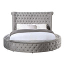 Gaiva King Bed w/Storage, Gray Velvet Acme