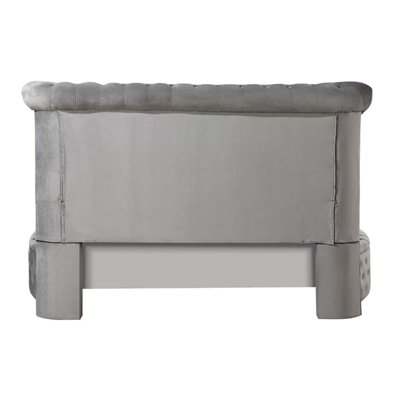 Gaiva King Bed w/Storage, Gray Velvet Acme