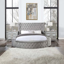 Gaiva King Bed w/Storage, Gray Velvet Acme