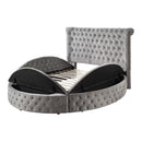 Gaiva Queen Bed w/Storage, Gray Velvet Acme