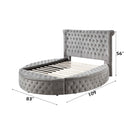 Gaiva Queen Bed w/Storage, Gray Velvet Acme
