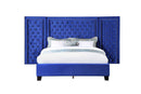 Damazy Queen Bed, Blue Velvet Acme