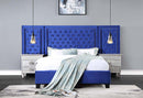 Damazy Queen Bed, Blue Velvet Acme