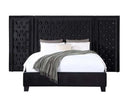 Damazy King Bed, Black Velvet Acme