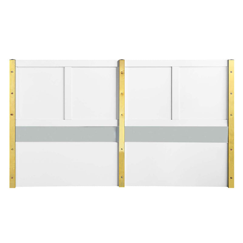 Gaines King Bed, White High Gloss Finish Acme