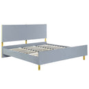 Gaines Queen Bed, Gray High Gloss Finish Acme
