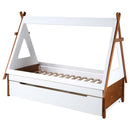 Loreen Twin Bed, Oak & White Finish Acme