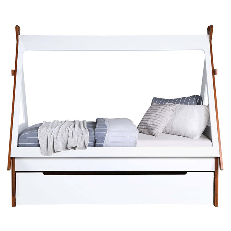 Loreen Twin Bed, Oak & White Finish Acme