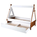 Loreen Twin Bed, Oak & White Finish Acme