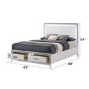 Haiden Queen Bed w/Led & Storage, White Finish Acme