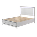 Haiden King Bed w/Led & Storage, White Finish Acme