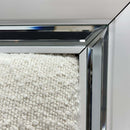 Tarian Queen Bed w/Led & Storage, White Boucle & Pearl White Finish Acme