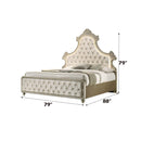 Lucienne King Bed w/Led, Beige Velvet Acme
