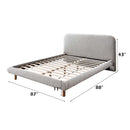 Cleo King Bed, Gray Boucle Acme