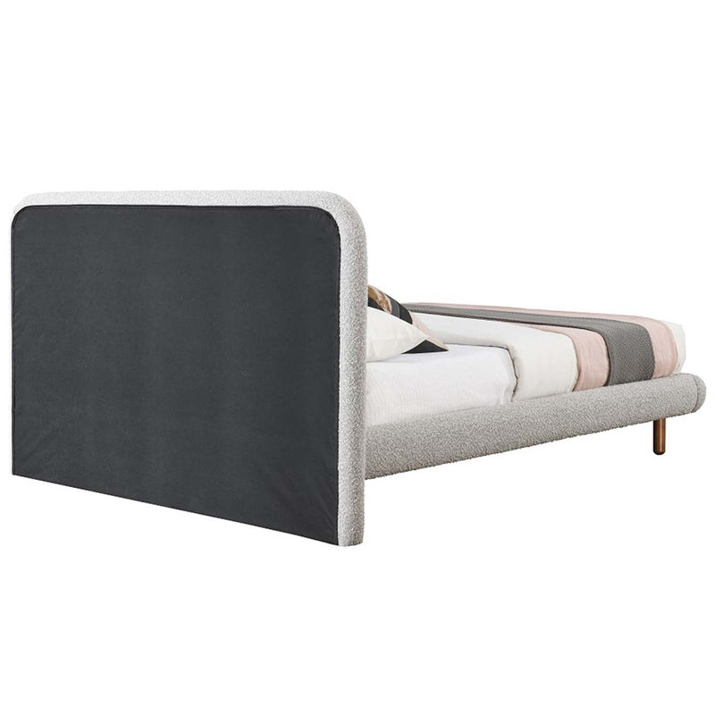 Cleo King Bed, Gray Boucle Acme