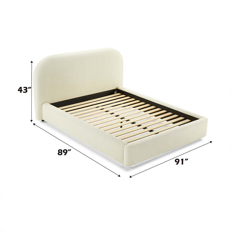 Arden Eastern King Bed, Beige Fabric Acme