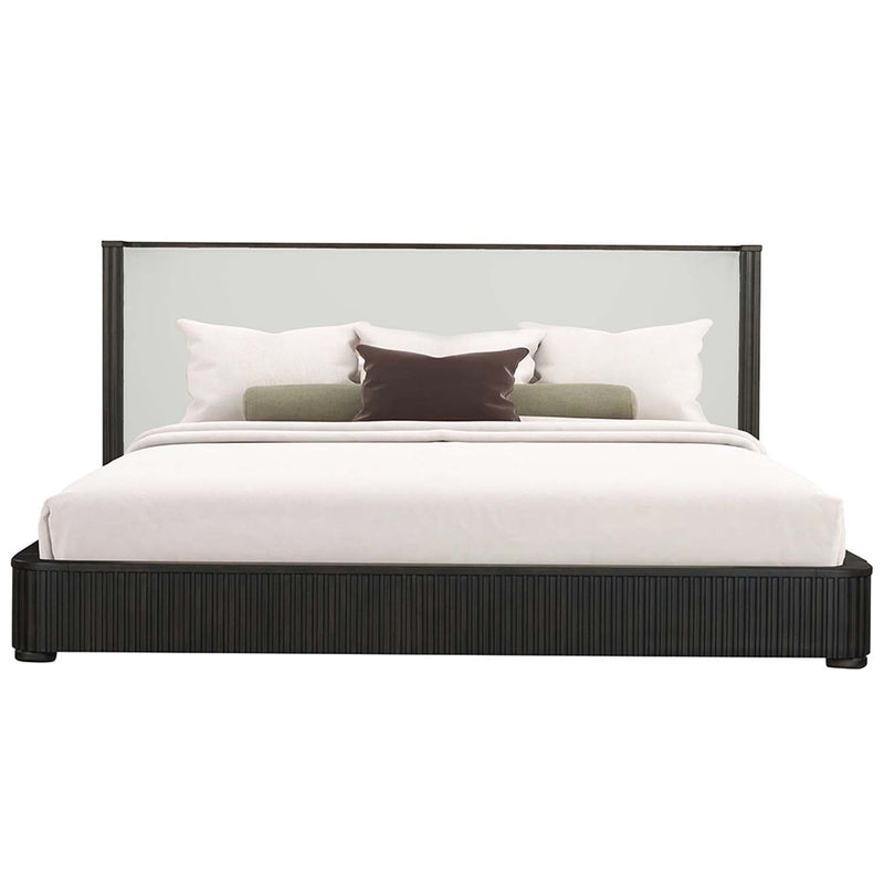 Clayten Eastern King Bed, Fabric & Espreeso Finish Acme