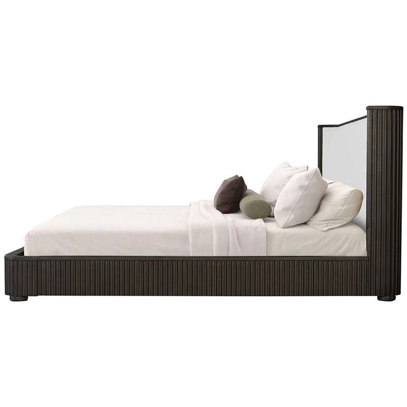 Clayten Eastern King Bed, Fabric & Espreeso Finish Acme
