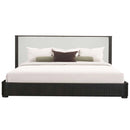 Clayten Queen Bed, Fabric & Espreeso Finish Acme