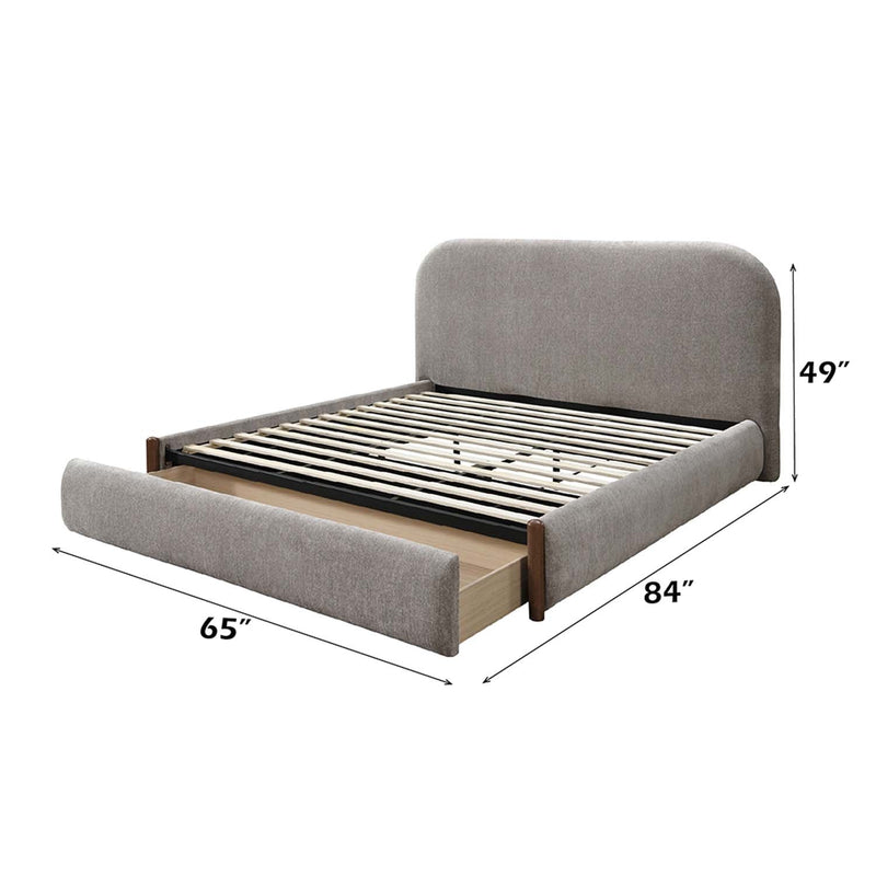Orane Full Bed w/Storage, Gray Fabric Acme