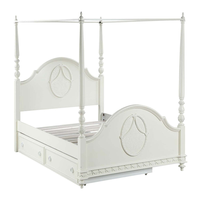 Dorothy Full Post Bed, Ivory Finish Acme