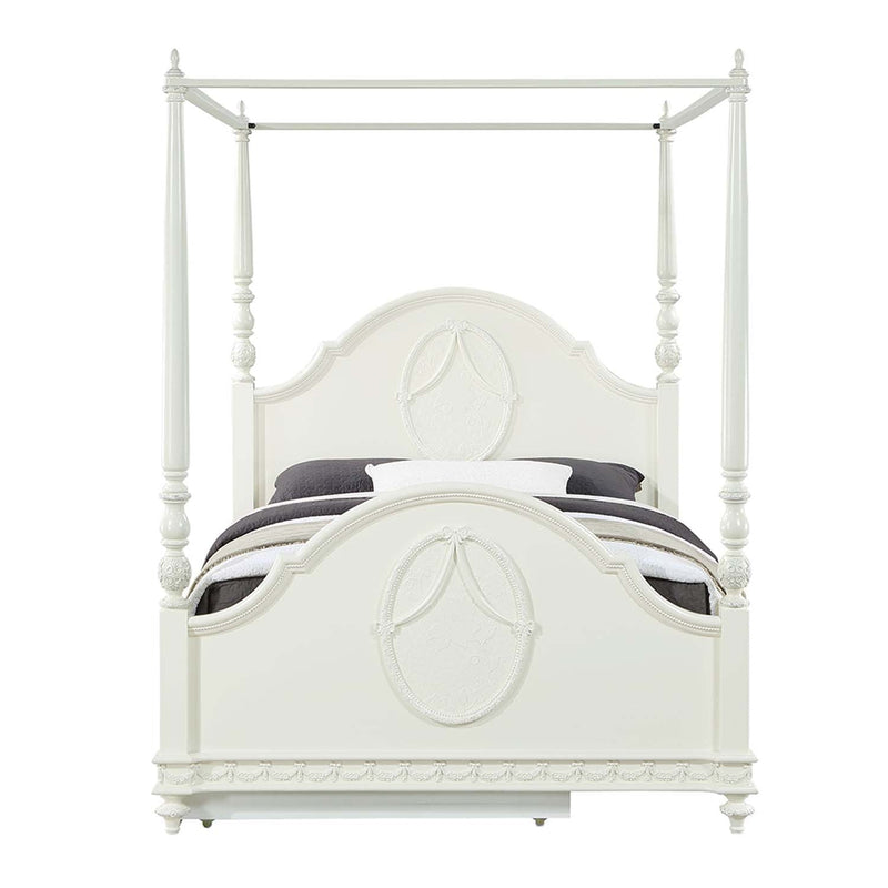 Dorothy Full Post Bed, Ivory Finish Acme