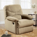 Arcadia Motion Recliner, Beige Microfiber