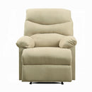 Arcadia Motion Recliner, Beige Microfiber