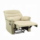 Arcadia Motion Recliner, Beige Microfiber