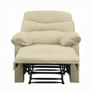 Arcadia Motion Recliner, Beige Microfiber