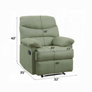 Arcadia Motion Recliner, Sage Microfiber