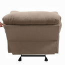 Arcadia Motion Glider Recliner, Light Brown Microfiber