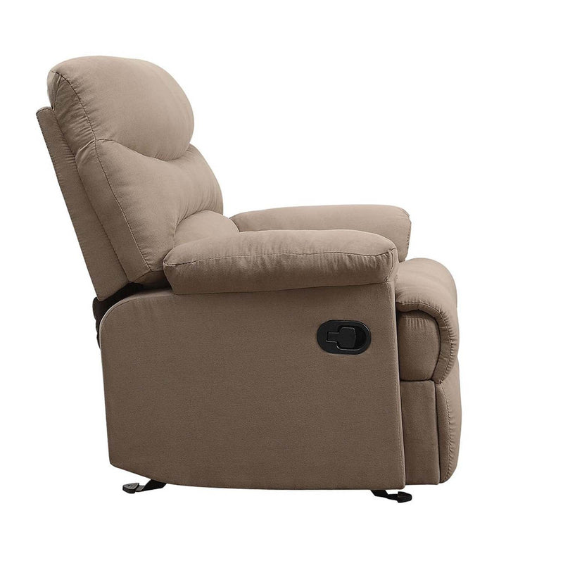 Arcadia Motion Recliner, Light Brown Microfiber Acme