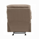 Arcadia Motion Glider Recliner, Light Brown Microfiber